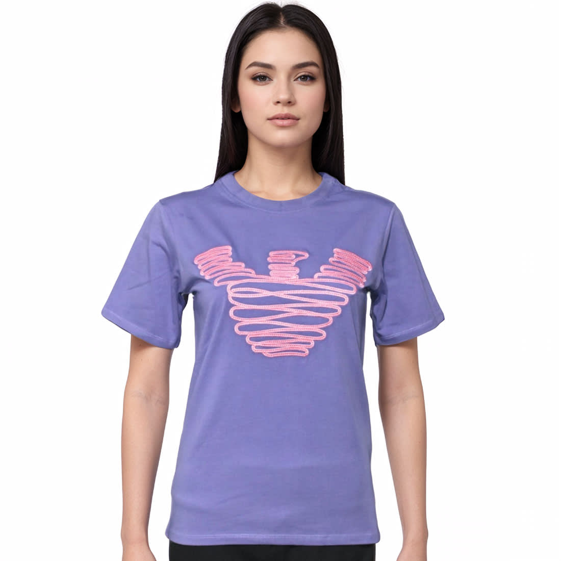 Emporio Armani Purple Premium Quality Women T-shirt-0