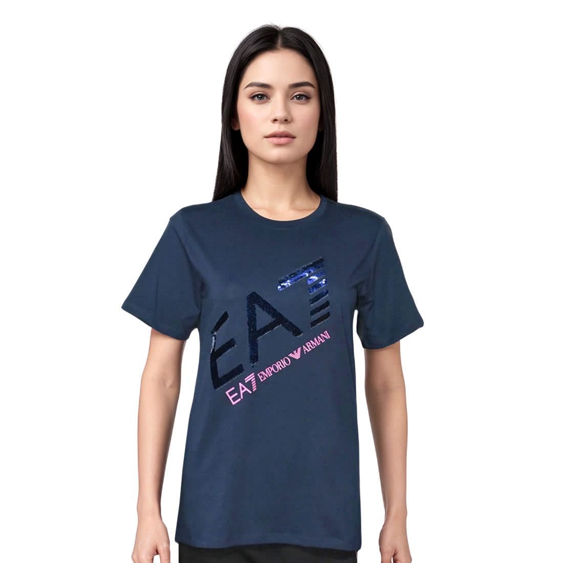 Emporio Armani Blue Premium Quality Women T-shirt-0
