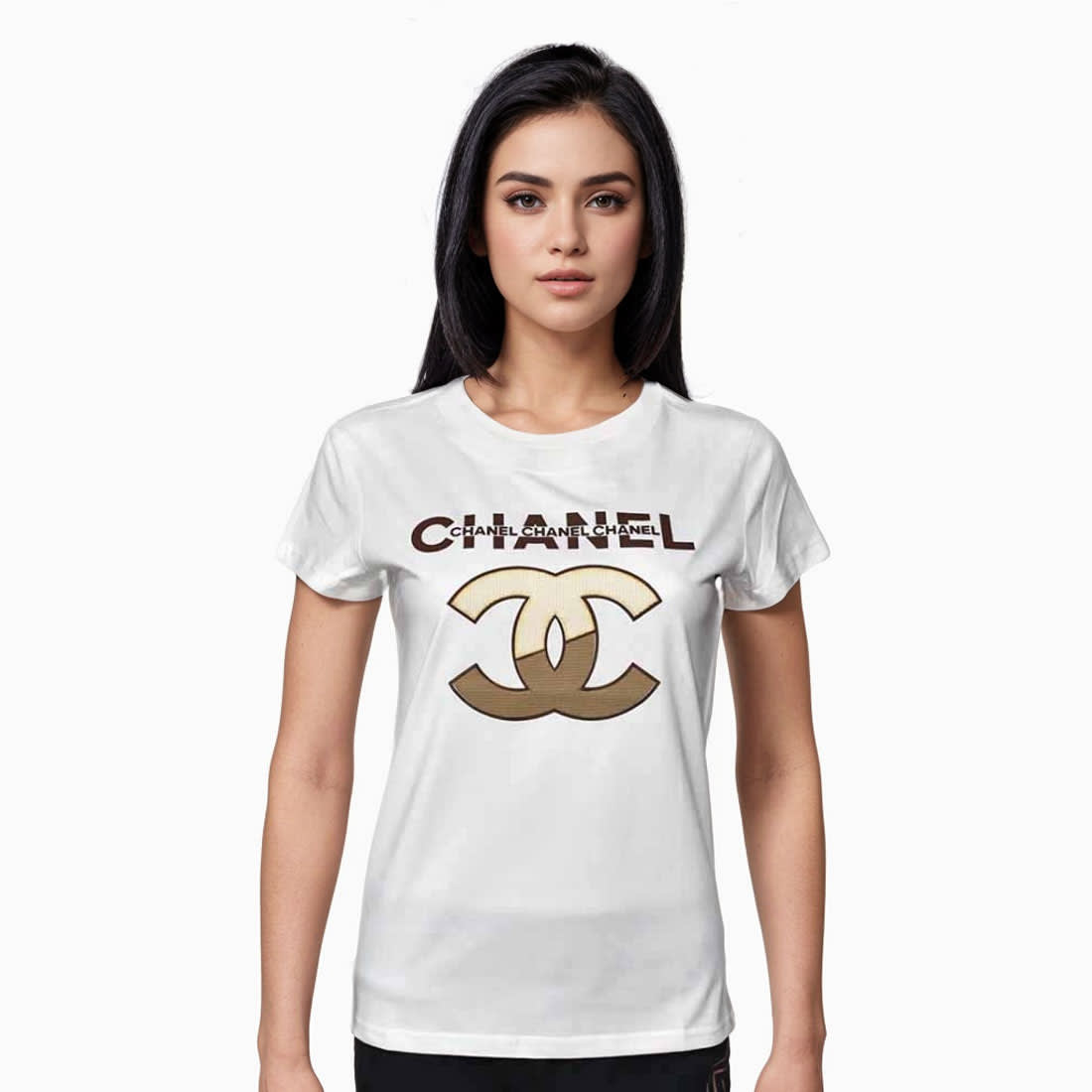 Chanel White Premium Quality Women T-shirt-0