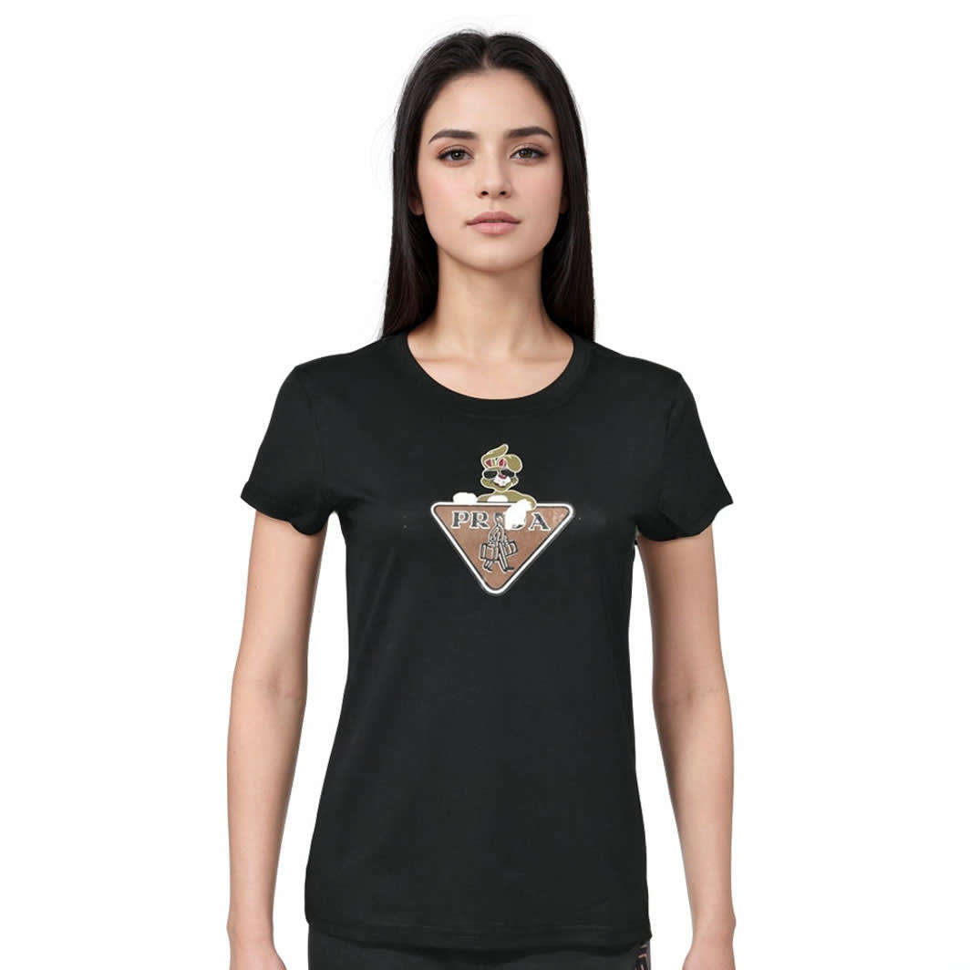 Prada Black Premium Quality Women T-shirt-0