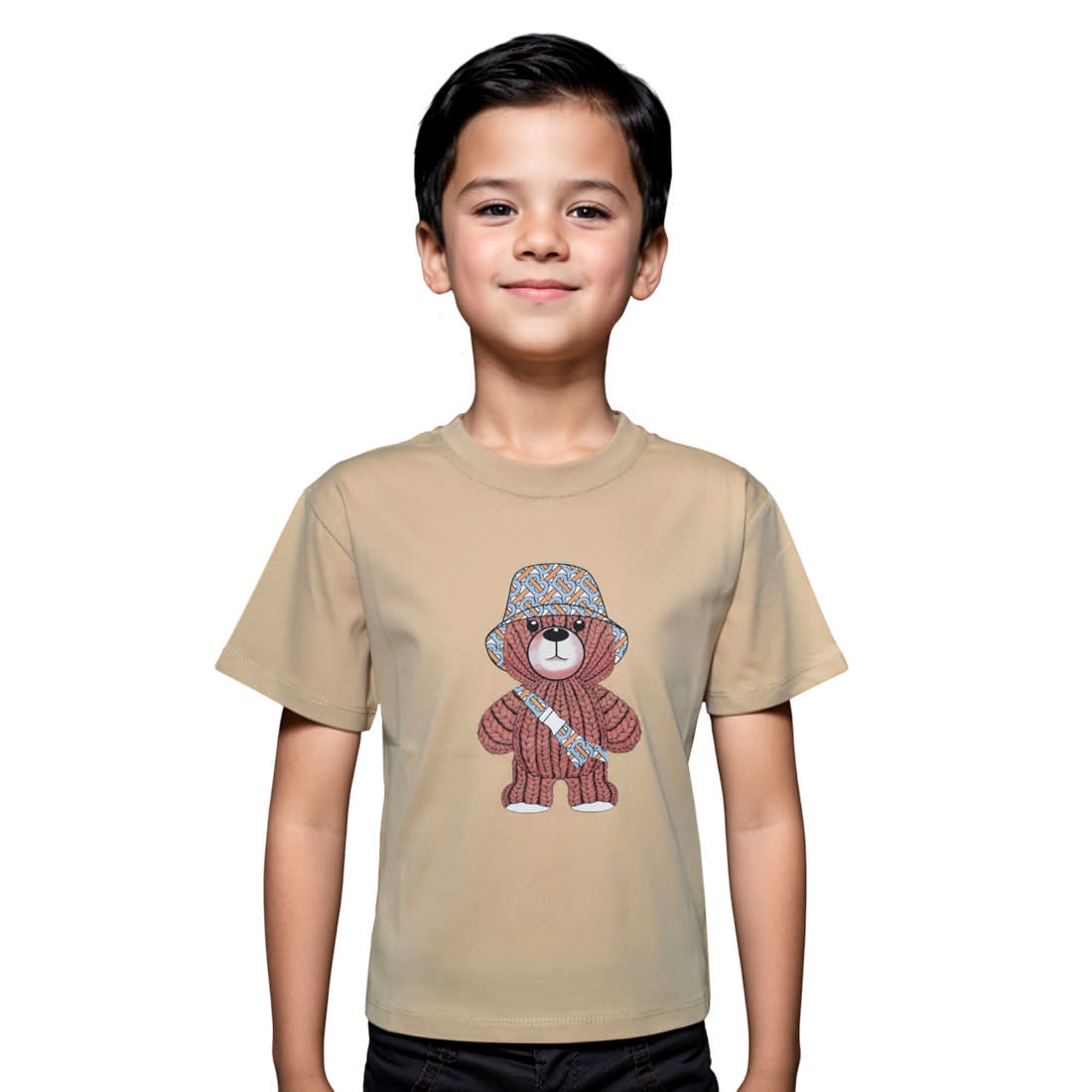 Burberry Teddy Print Brown Premium Kids T-shirt-0
