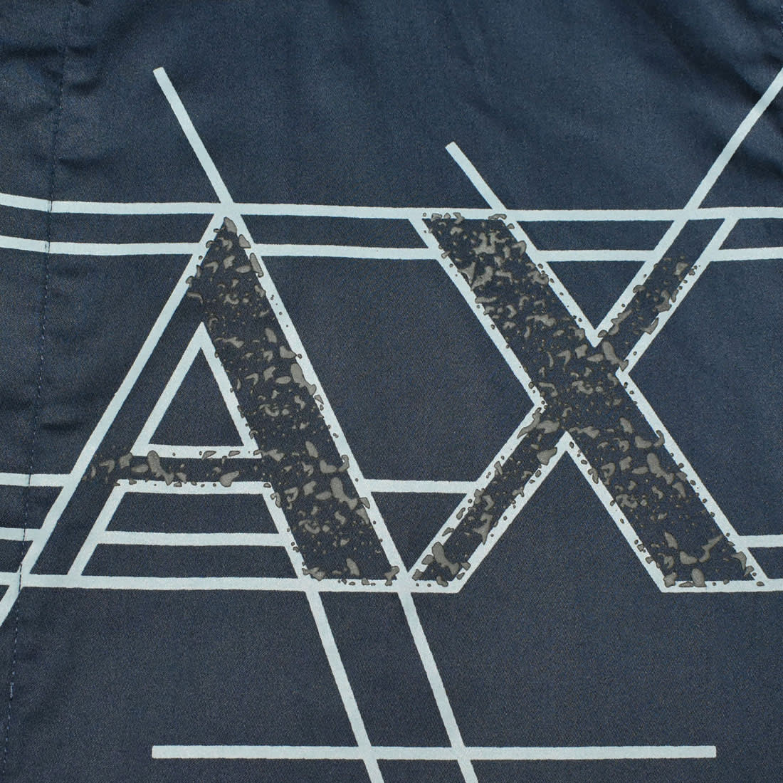 Armani Exchange Navy Blue Logo Print Premium Shirt-3