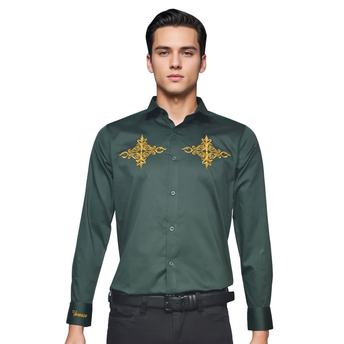 Versace Dark Green Premium Quality Shirt-0