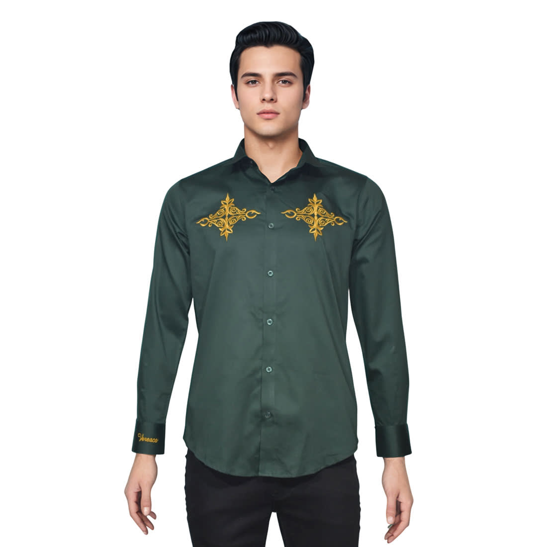 Versace Dark Green Premium Quality Shirt-6
