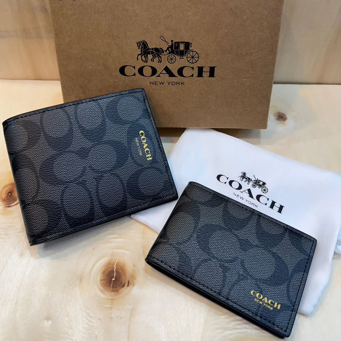 Coach Black Premium 3 In 1 Wallet-0