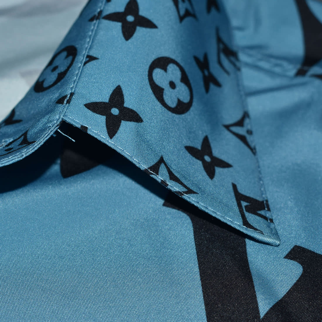 Louis Vuitton Blue Premium Quality Shirt-3
