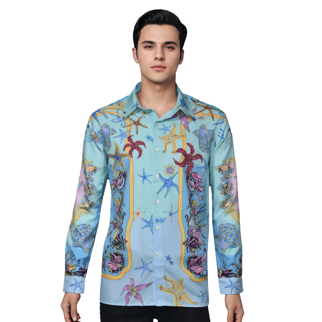 Versace Sky Blue Premium Quality Shirt-0