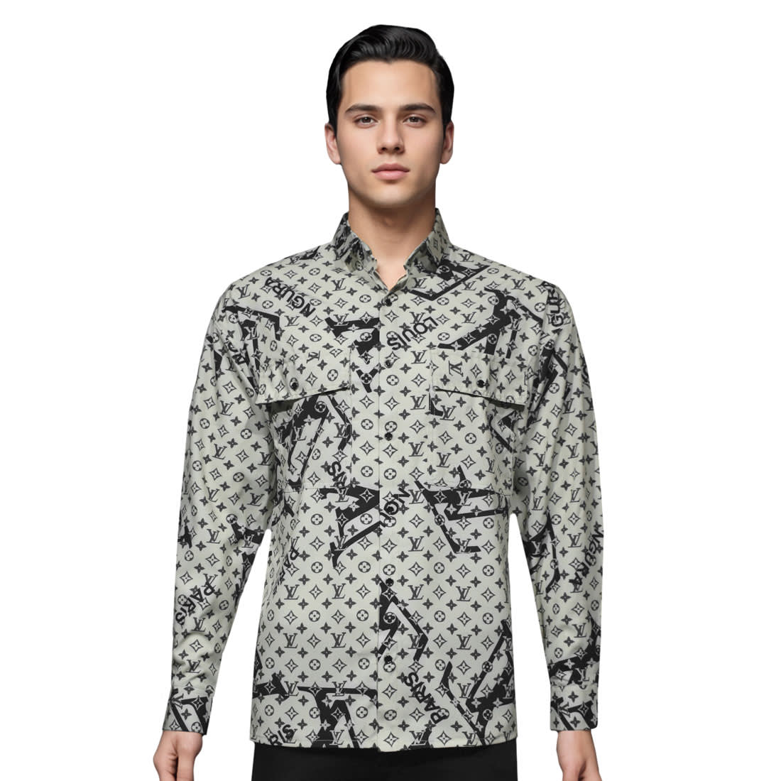 Louis Vuitton Cream Premium Quality Designer Shirt-0