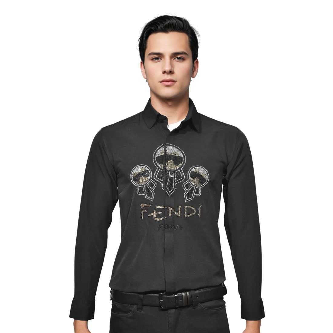 Fendi Black Premium Quality Designer Shirt-0