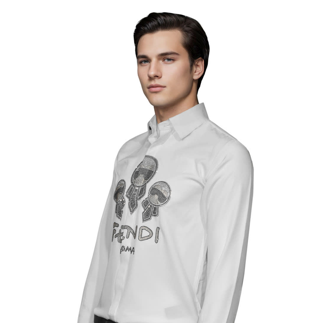 Fendi White Premium Quality Designer Shirt-2