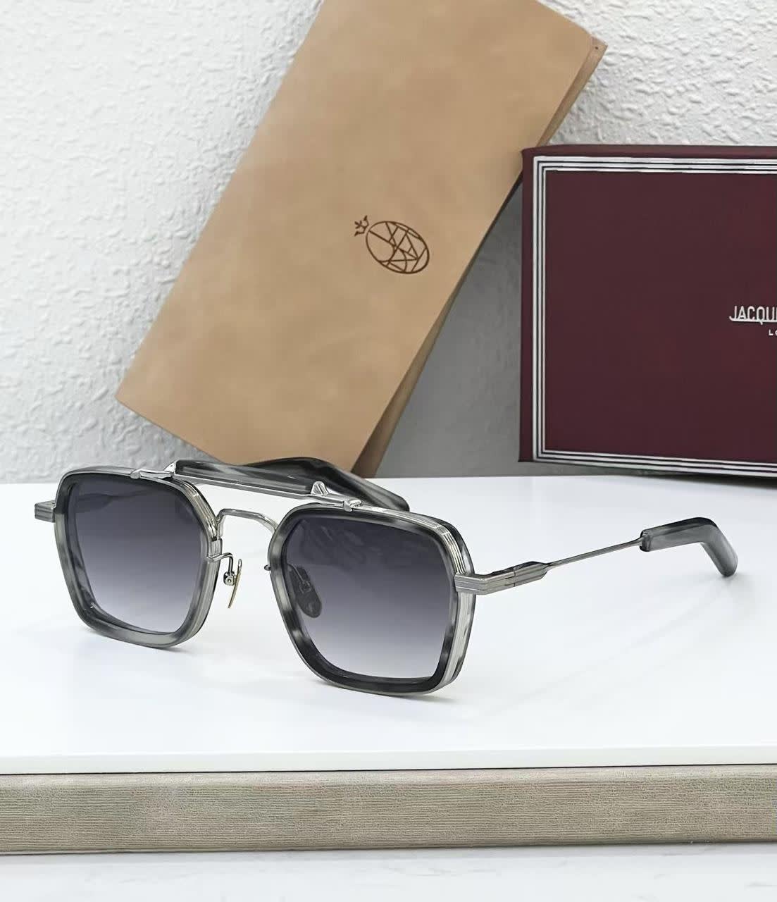 Jacques Marie Mage Silver & Purple Luxury Sunglasses-0