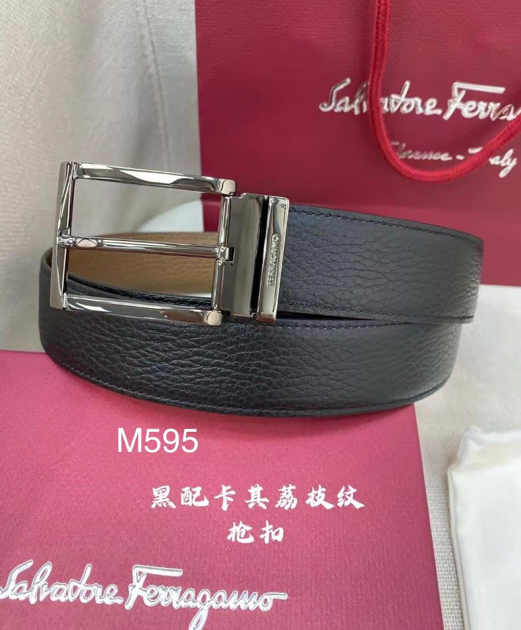 Salvatore Ferragamo Silver Premium Quality Leather Belt-0