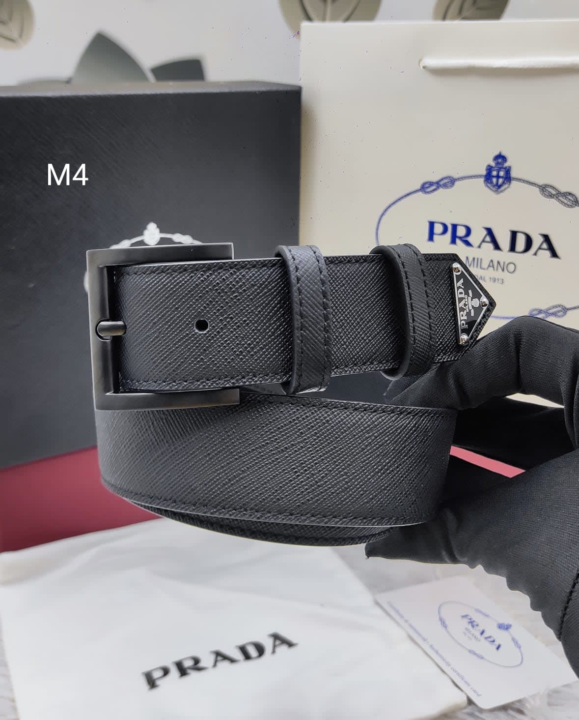 Prada Black Premium Quality Leather Belt-0