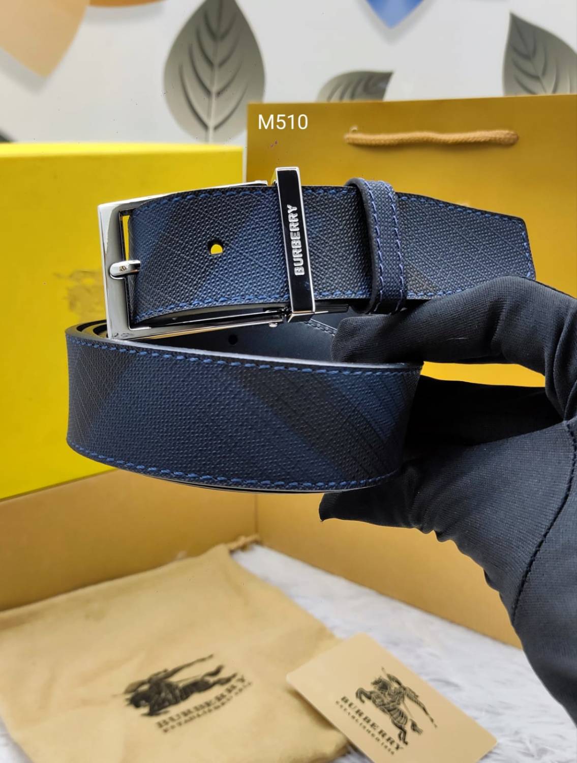 Burberry Blue Premium Quality Leather Belt-0