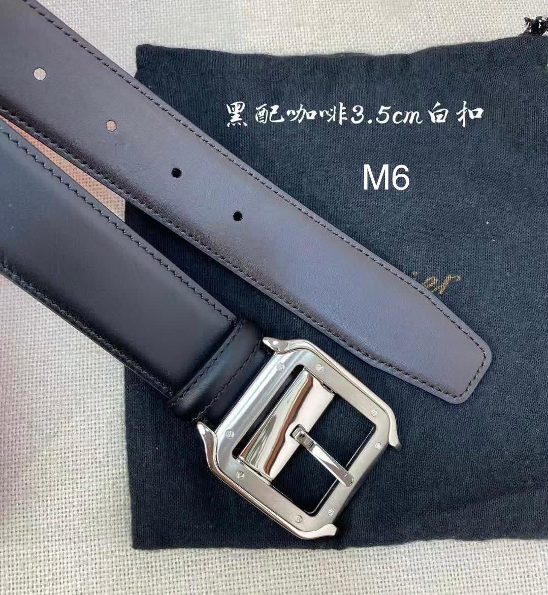 Cartier Black & silver Premium Quality Leather Belt-0