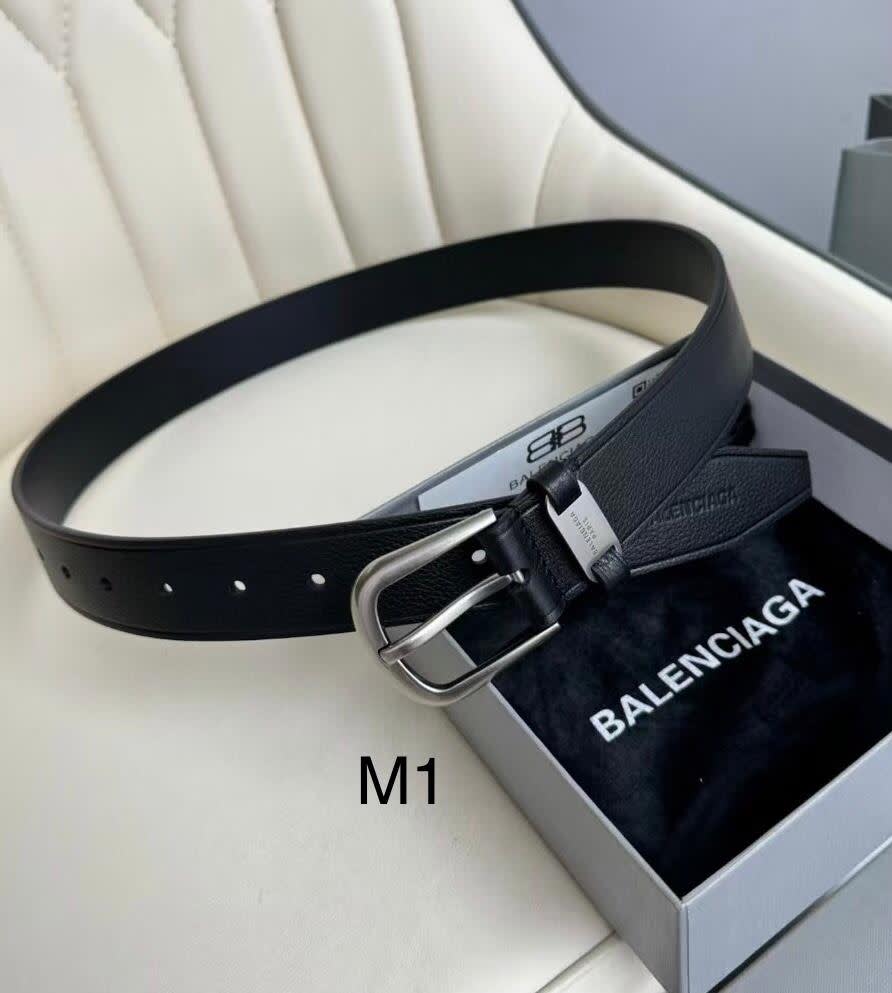Balenciaga Silver Premium Quality Leather Belt-0