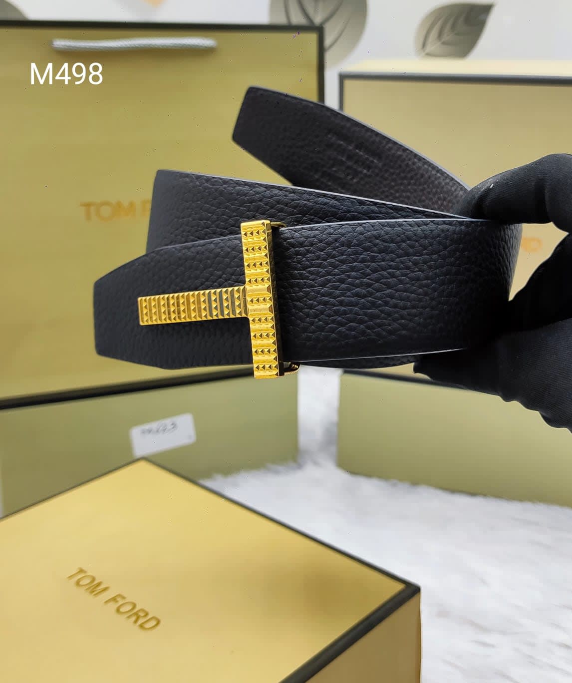 Tom Ford Golden Premium Quality Leather Belt-0