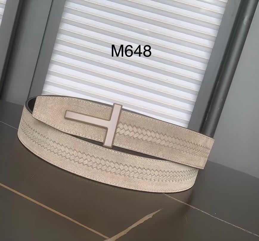 Tom Ford Grey Premium Quality Leather Belt-0