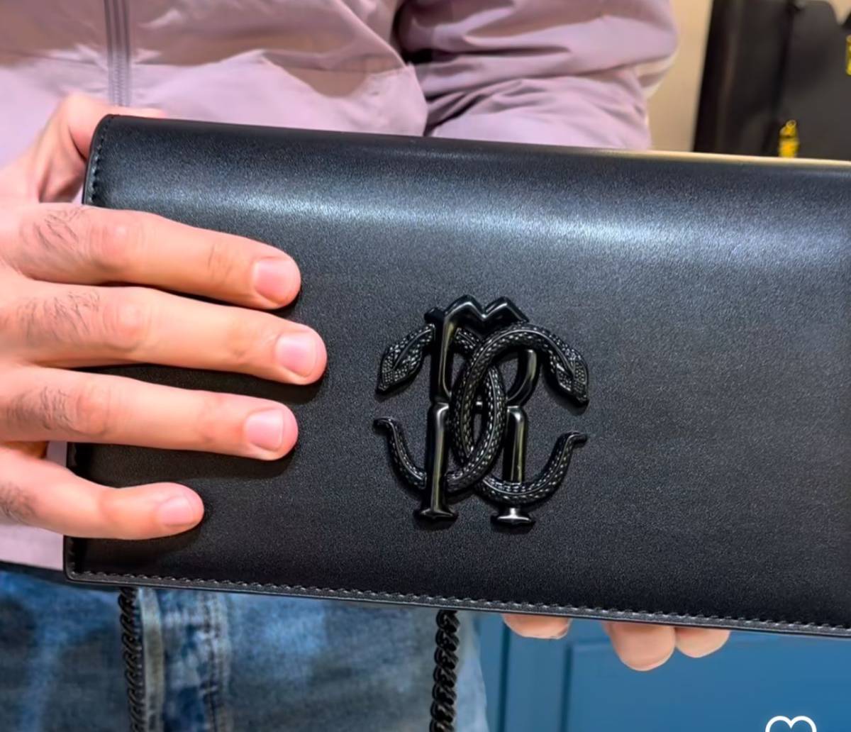 Roberto Cavalli Monogram Plaque Full Front Flap Shoulder Bag-3