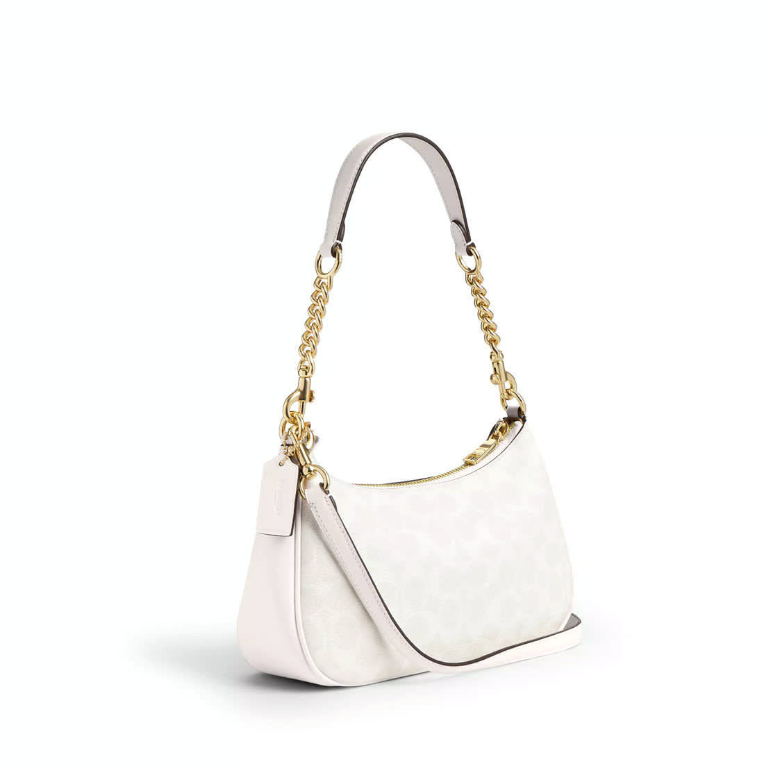Coach Teri Signature Canvas Shoulder White Bag-1