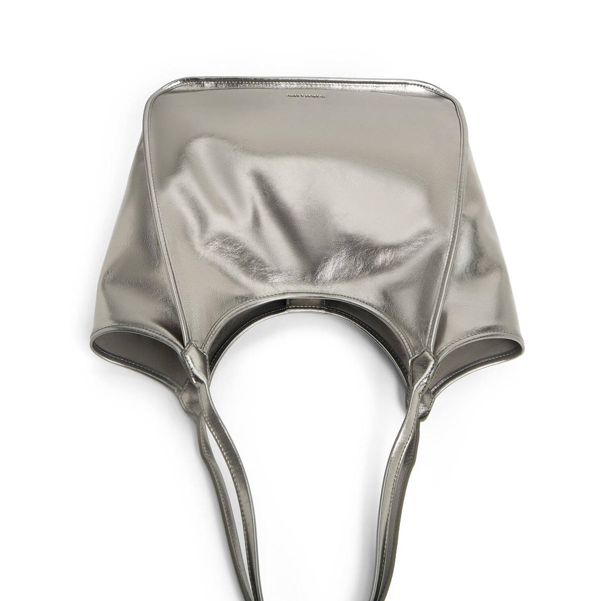 Charles & Keith Sianna Crinkle-Effect Slouchy Grey Tote Bag-3