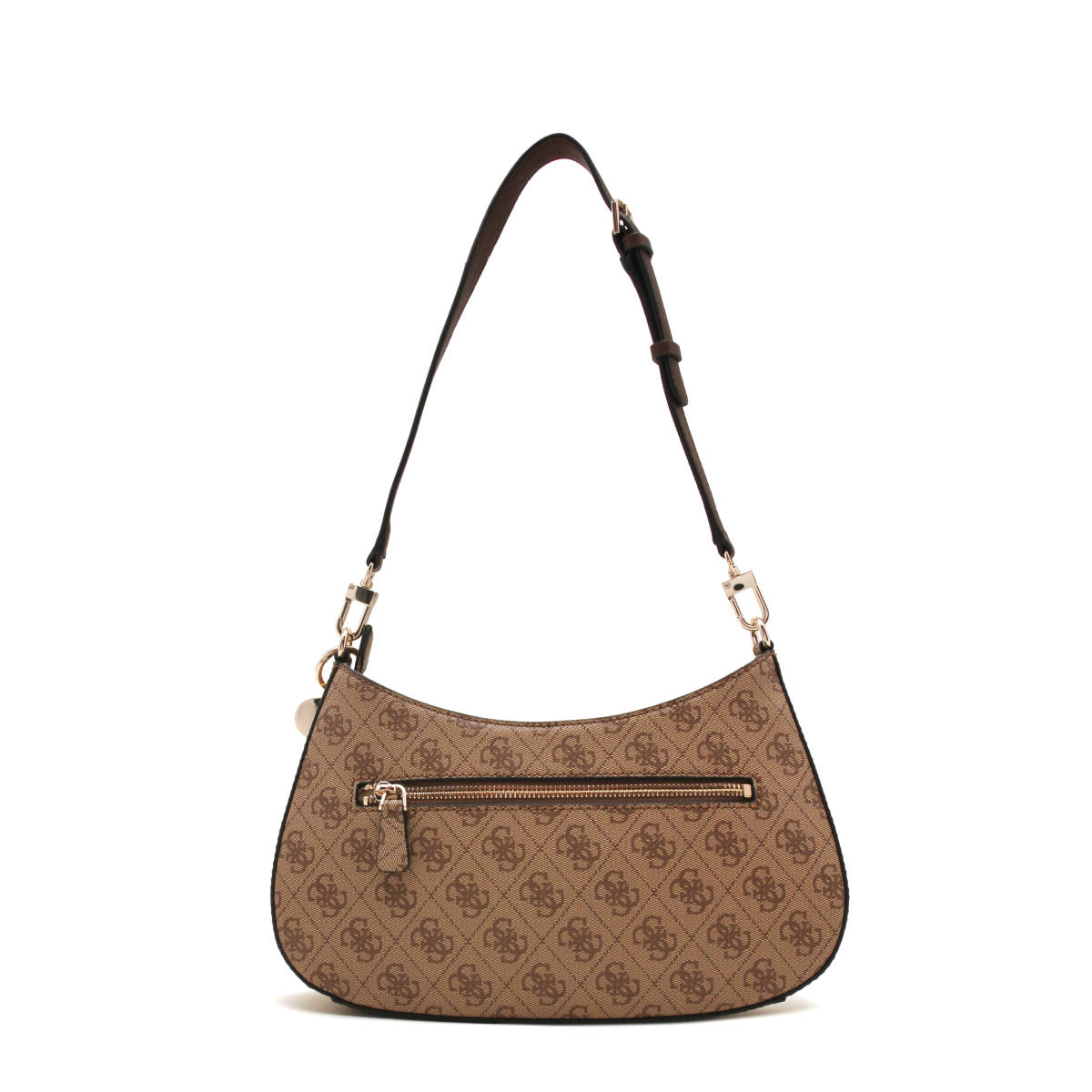 Guess Hobo Alexie Top Zip Brown Shoulder Bag-3