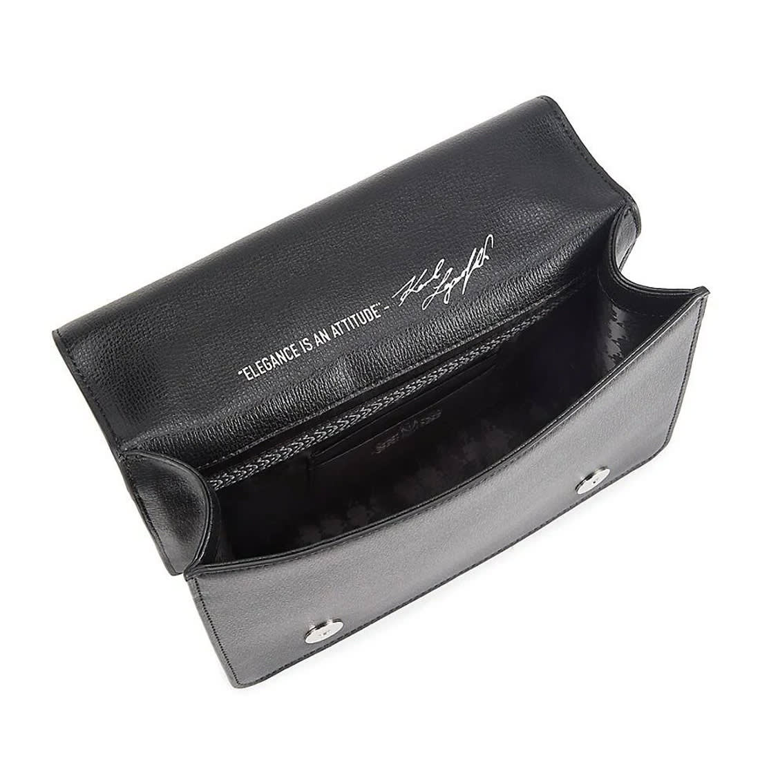 Karl Lagerfeld Simone Small Leather Crossbody Black Shoulder Bag-2