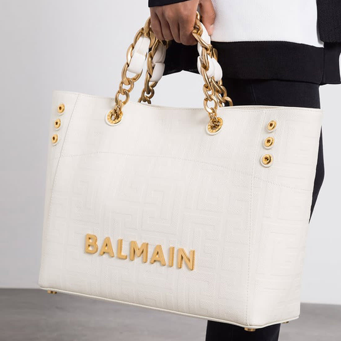 Balmain Premium White Tote Bags-4