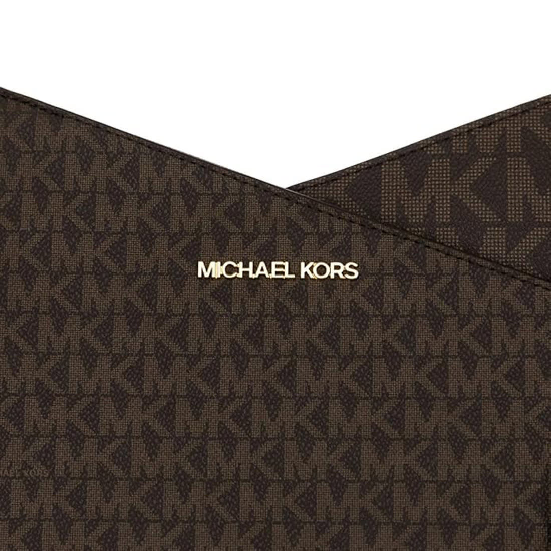 Michael Kors Jet Set Large Logo Brown Shoulder Bag-4