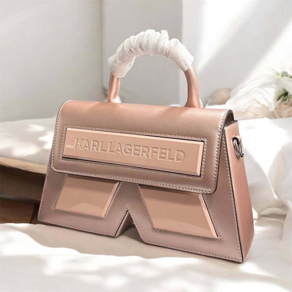 Karl Lagerfeld Icon K suede crossbody Bag-0