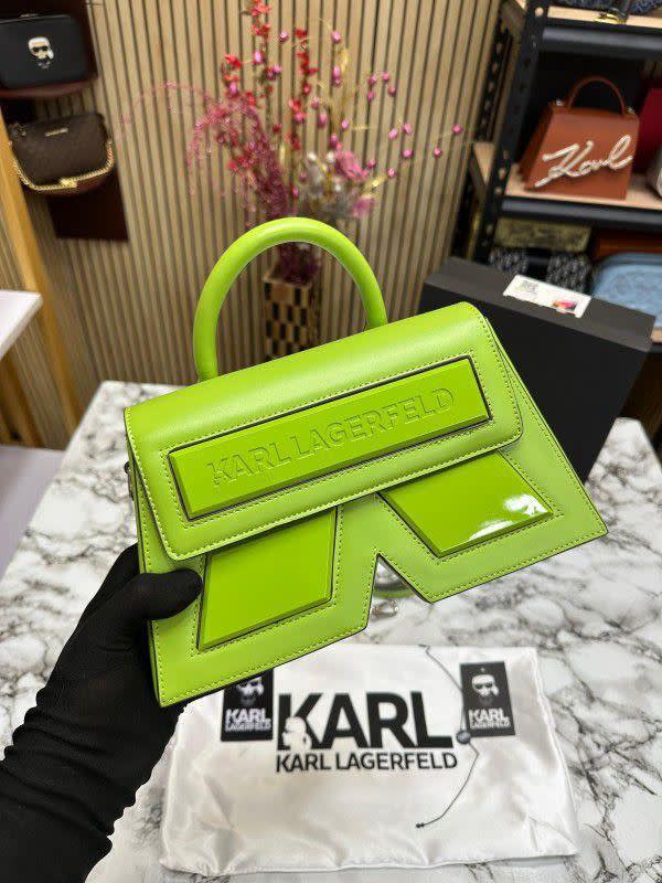 Karl Lagerfeld Paris Simone Crossbody Green Shoulder Bag-0