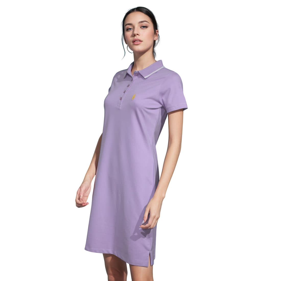 Ralph Lauren Embroidery Logo Purple Premium Dress-0