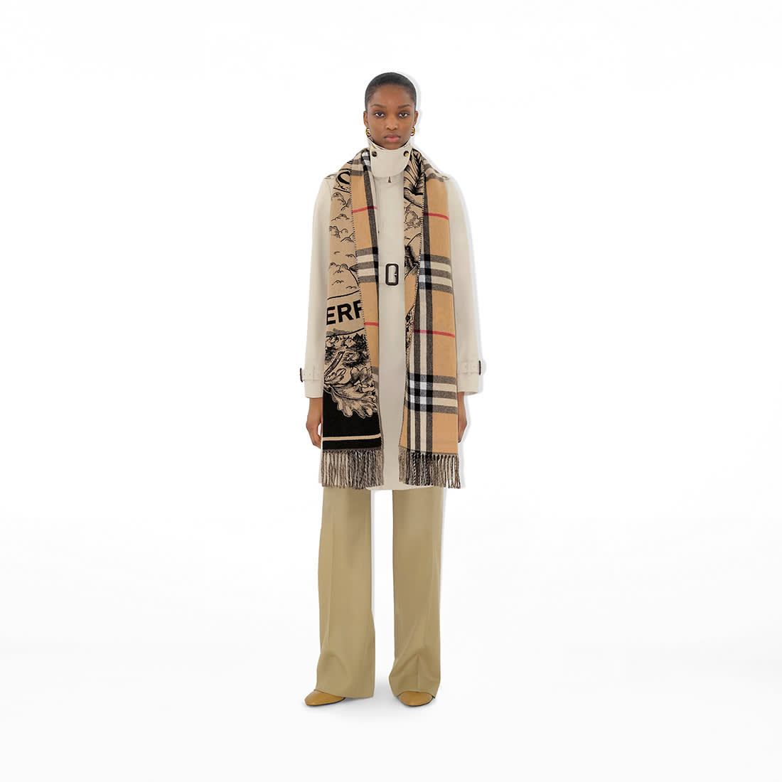Burberry Reversible EKD Cashmere Scarf-3