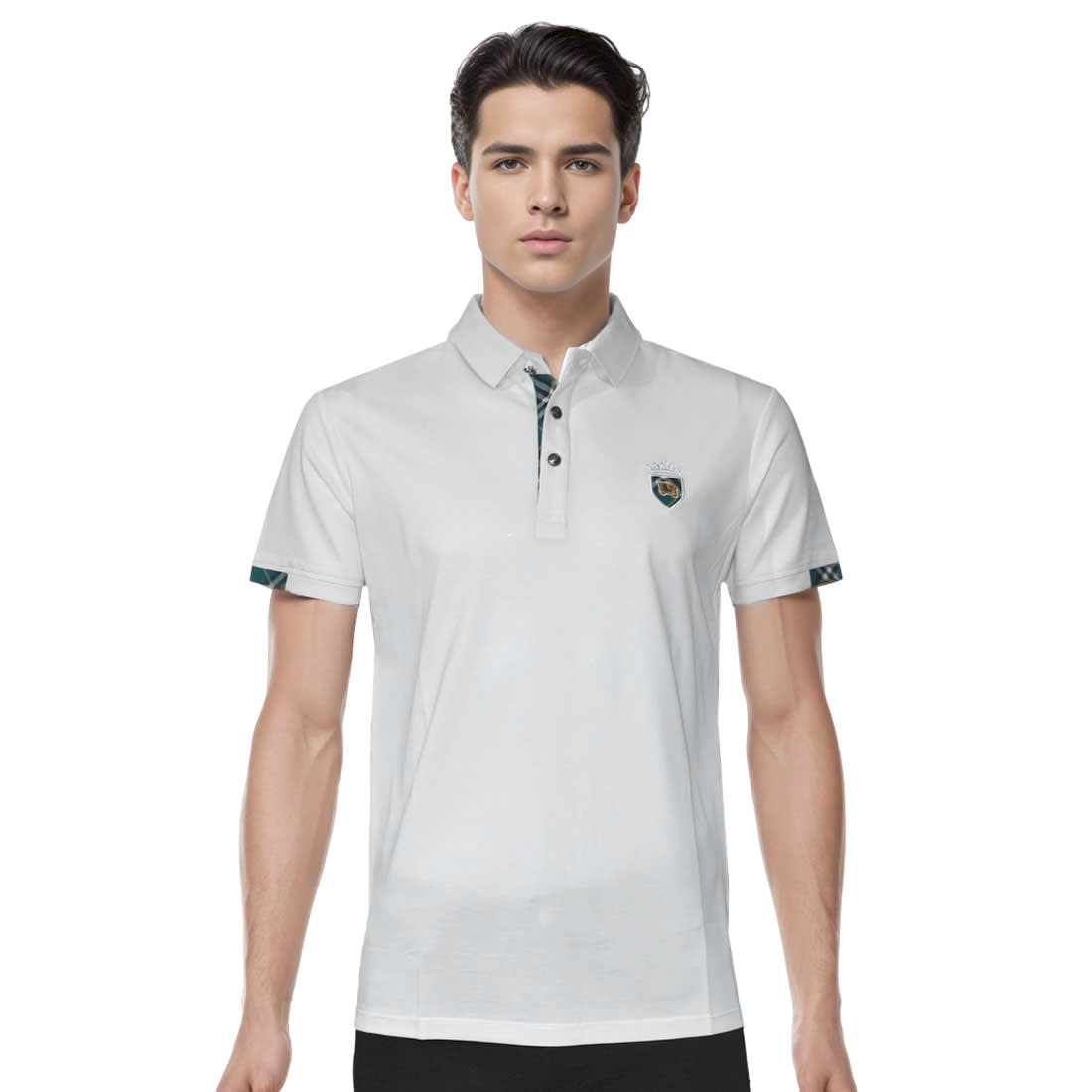 Burberry White Premium Luxury Polo T-shirt-0