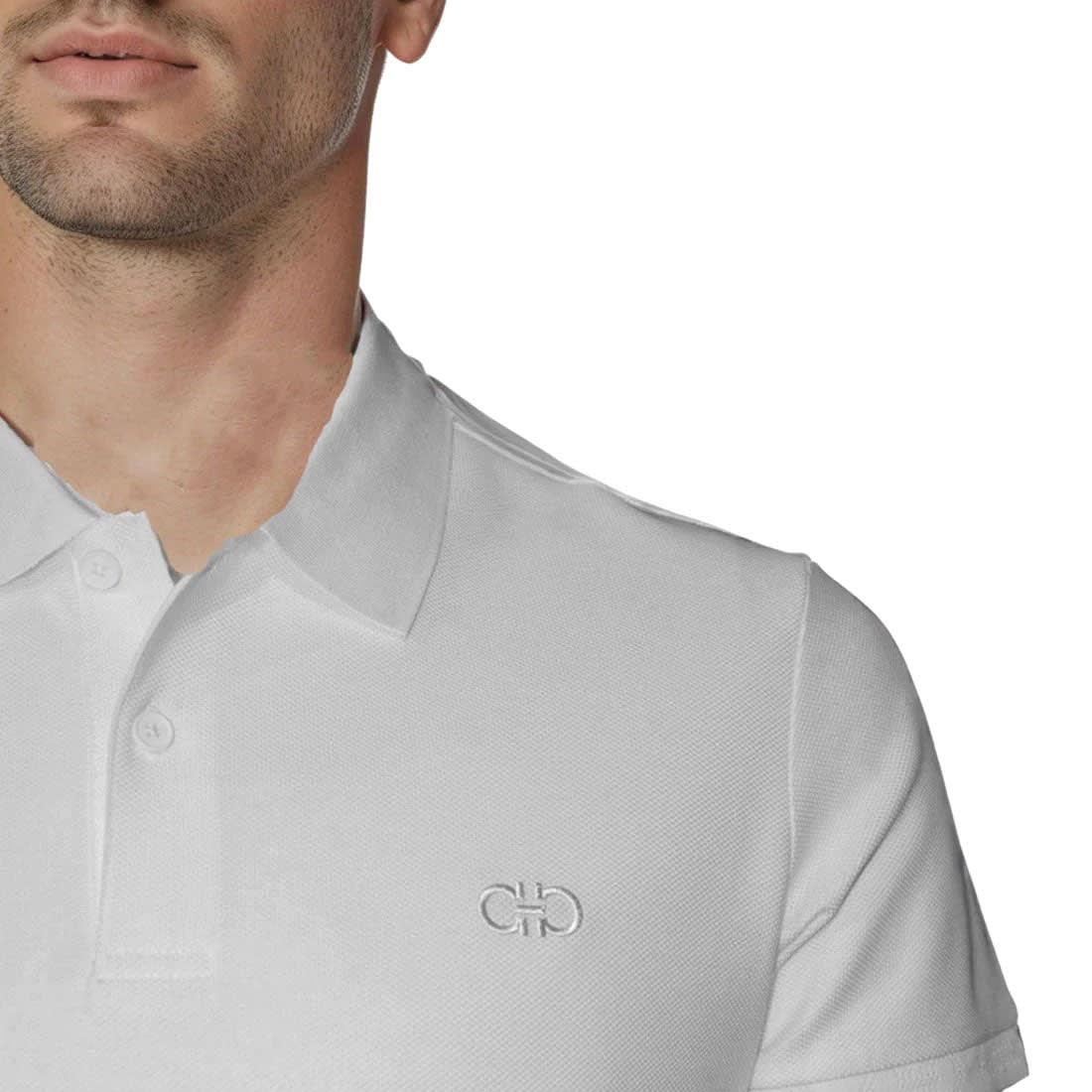 Ferragamo Embroidered logo White Premium T-shirt-4
