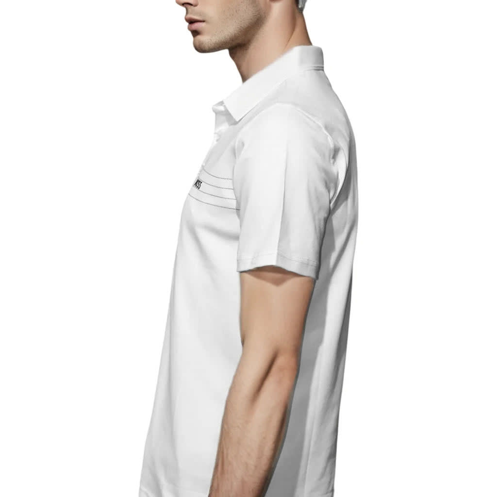 Boss White Premium Quality Half Sleeve Polo T-shirt-2