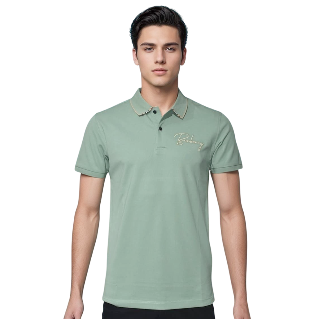 Burberry Green Premium Quality Polo Tees-0