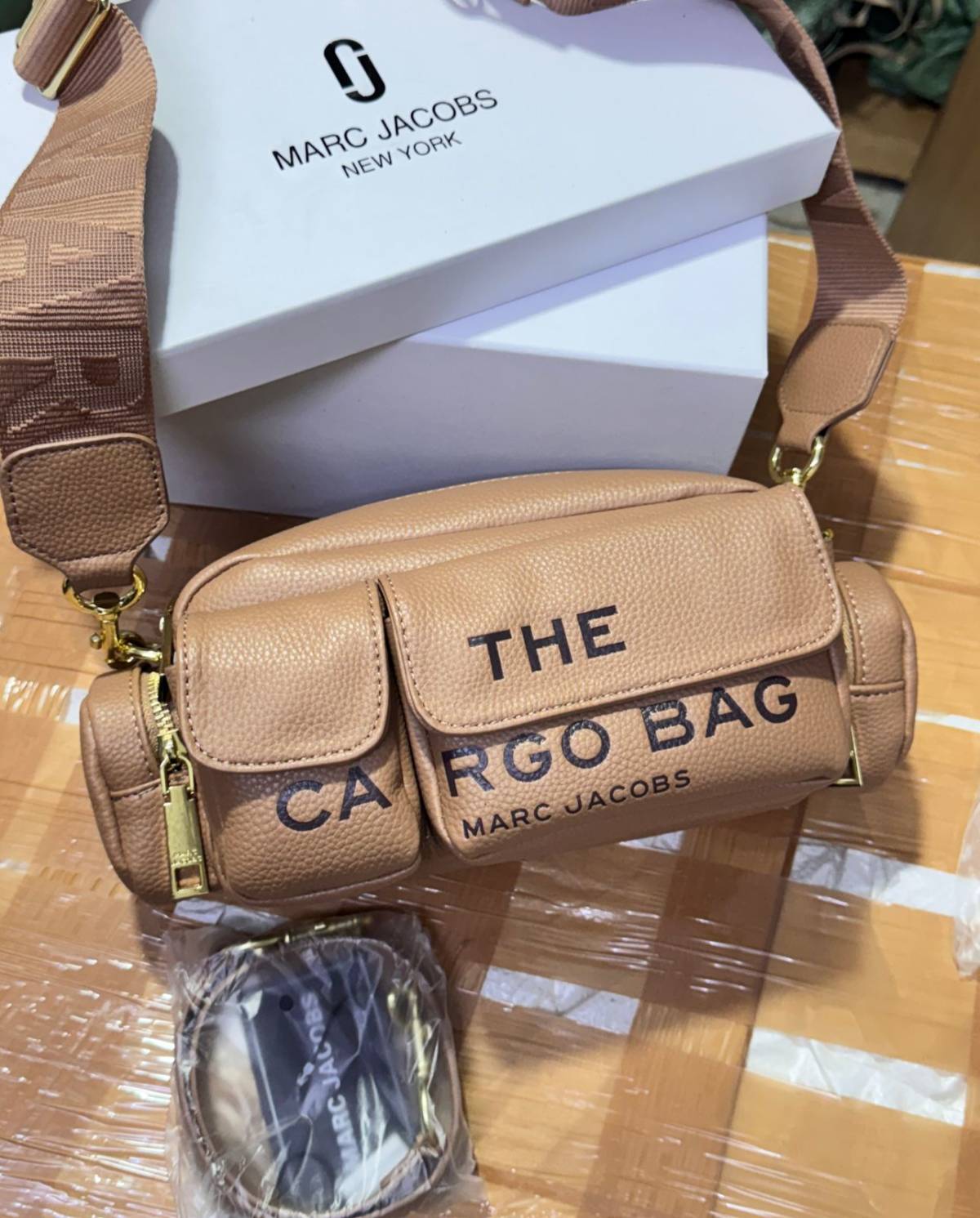 Marc Jacob Sand Leather Cargo Bag-0