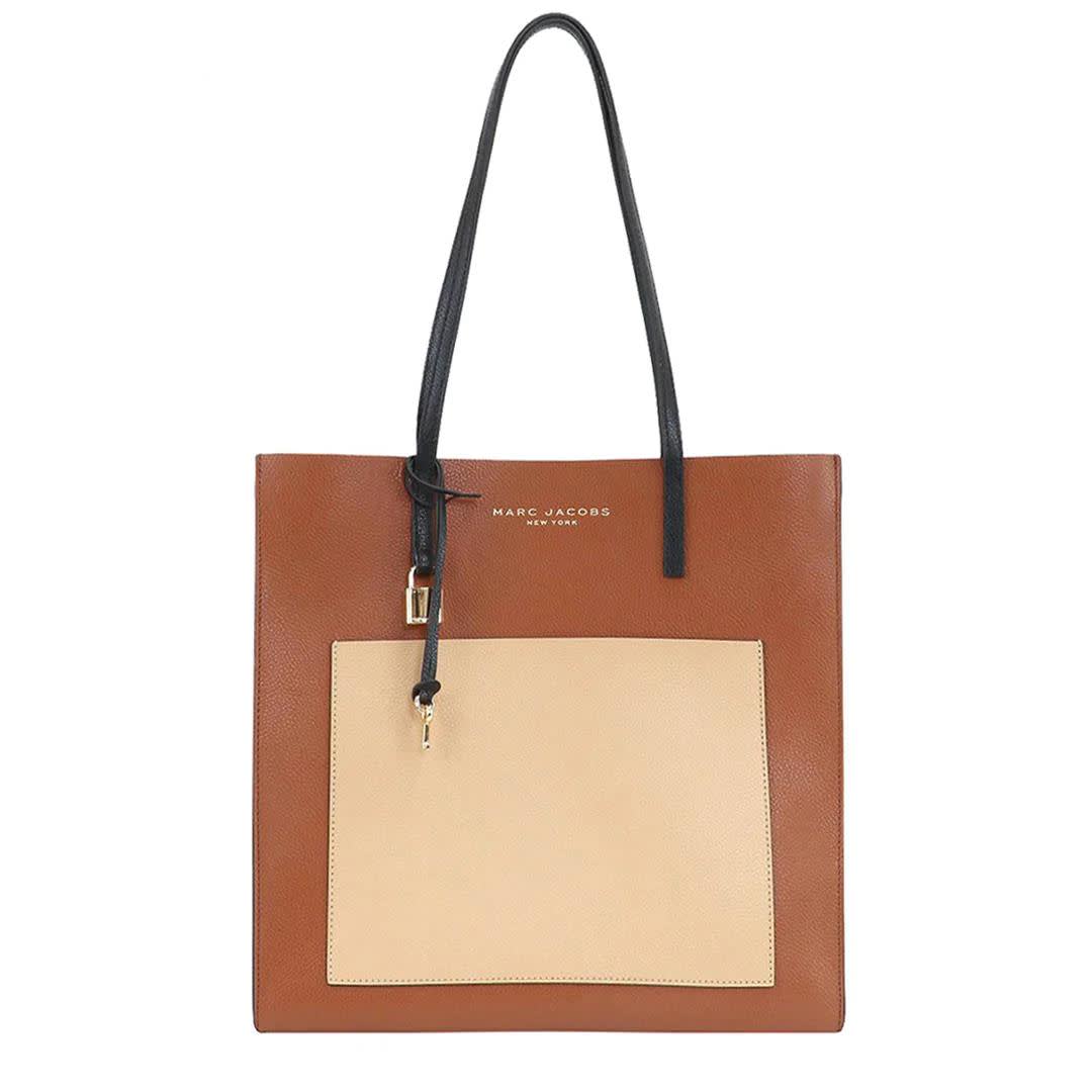 Marc Jacobs Women's Grind Colorblock  Brown Leather Tote Bag-0