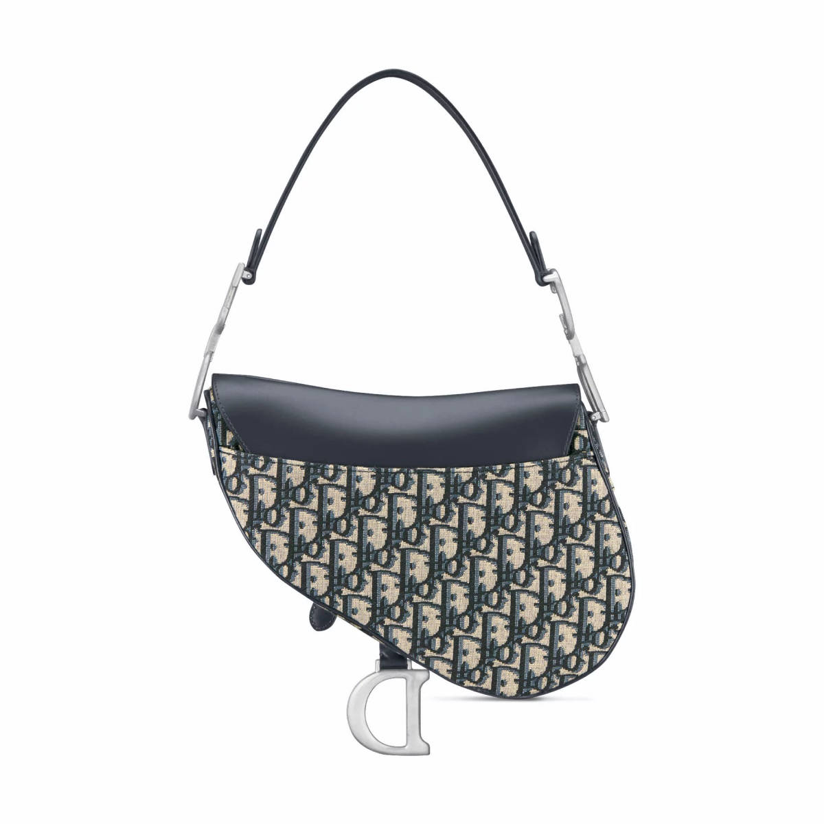 Christian Dior Black Oblique Canvas Mini Dior Saddle Bag-2