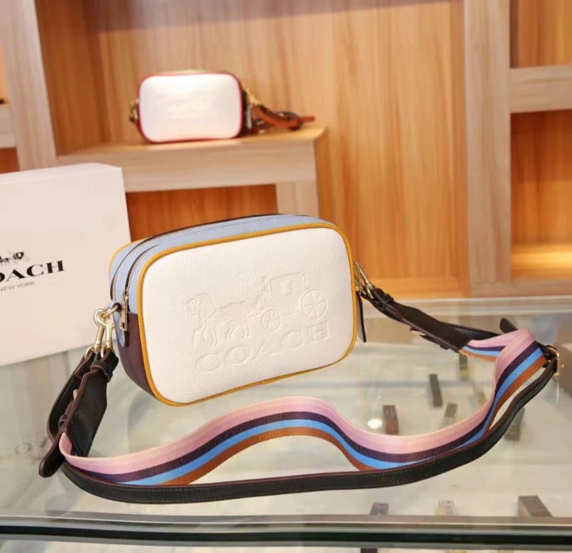 Coach Premium White & Blue Crossbody Bag-0