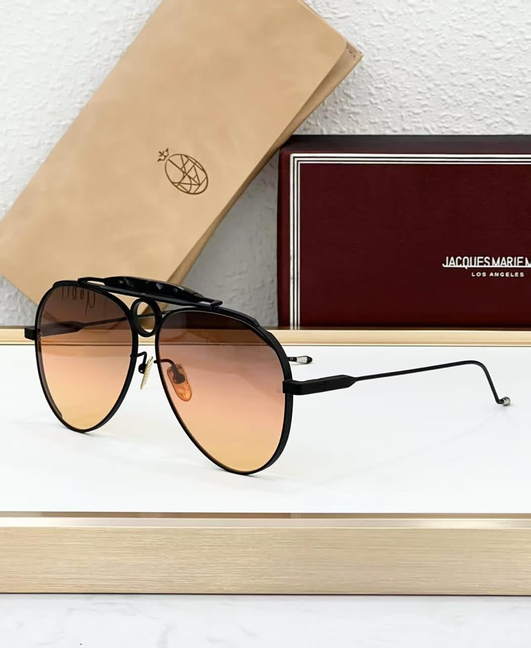 Jacques Marie Mage Brown Luxury Sunglasses-0