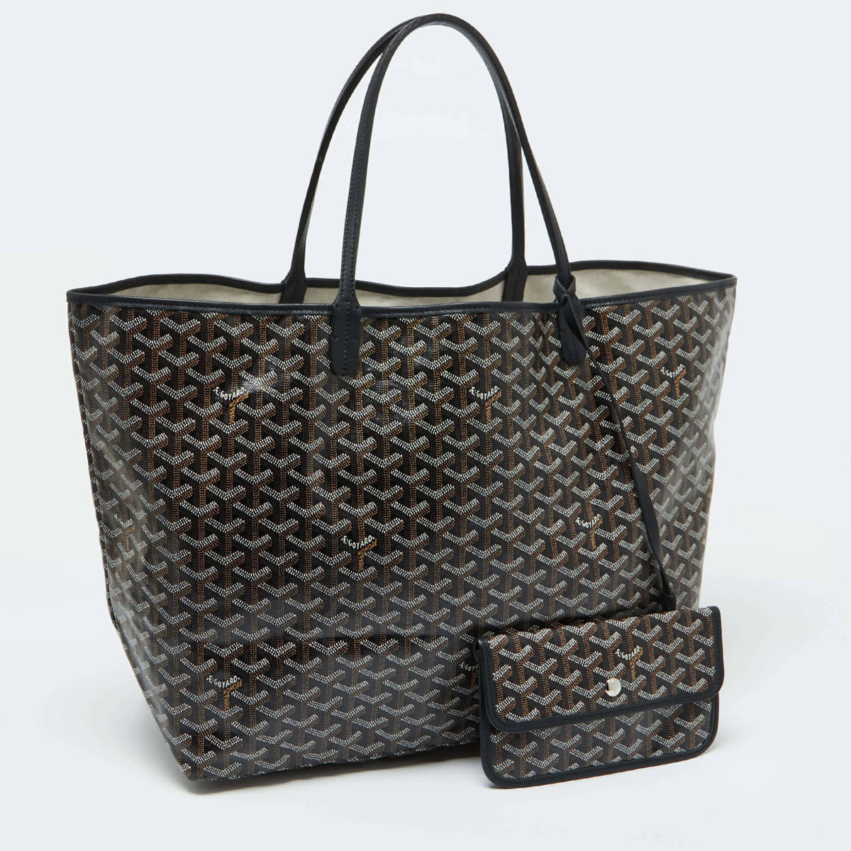 Goyard Black Goyardine Coated Canvas and Leather Saint Louis GM Tote Bag-0