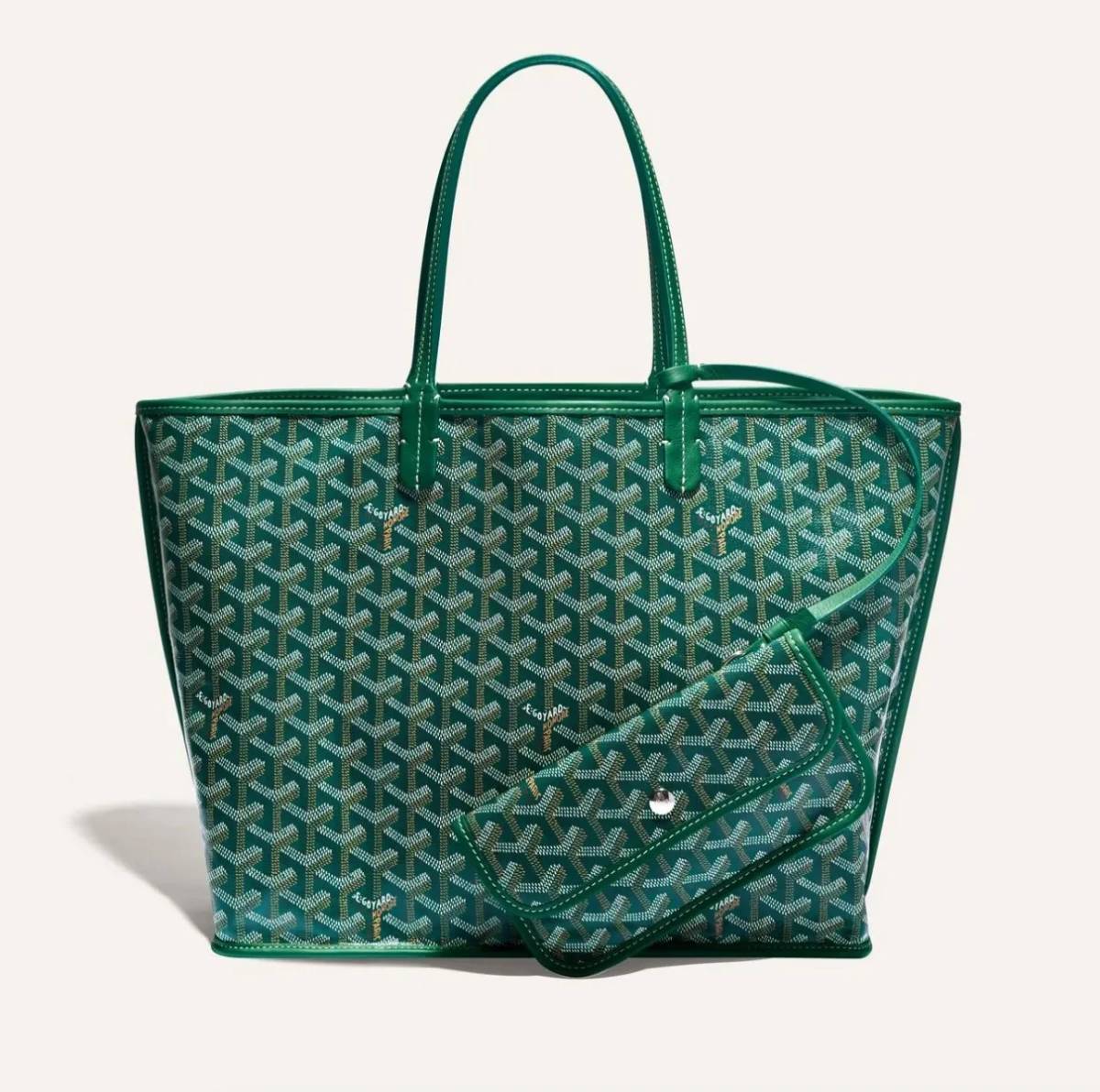 Goyard Green Goyardine Coated Canvas and Leather Saint Louis GM Tote Bag-0
