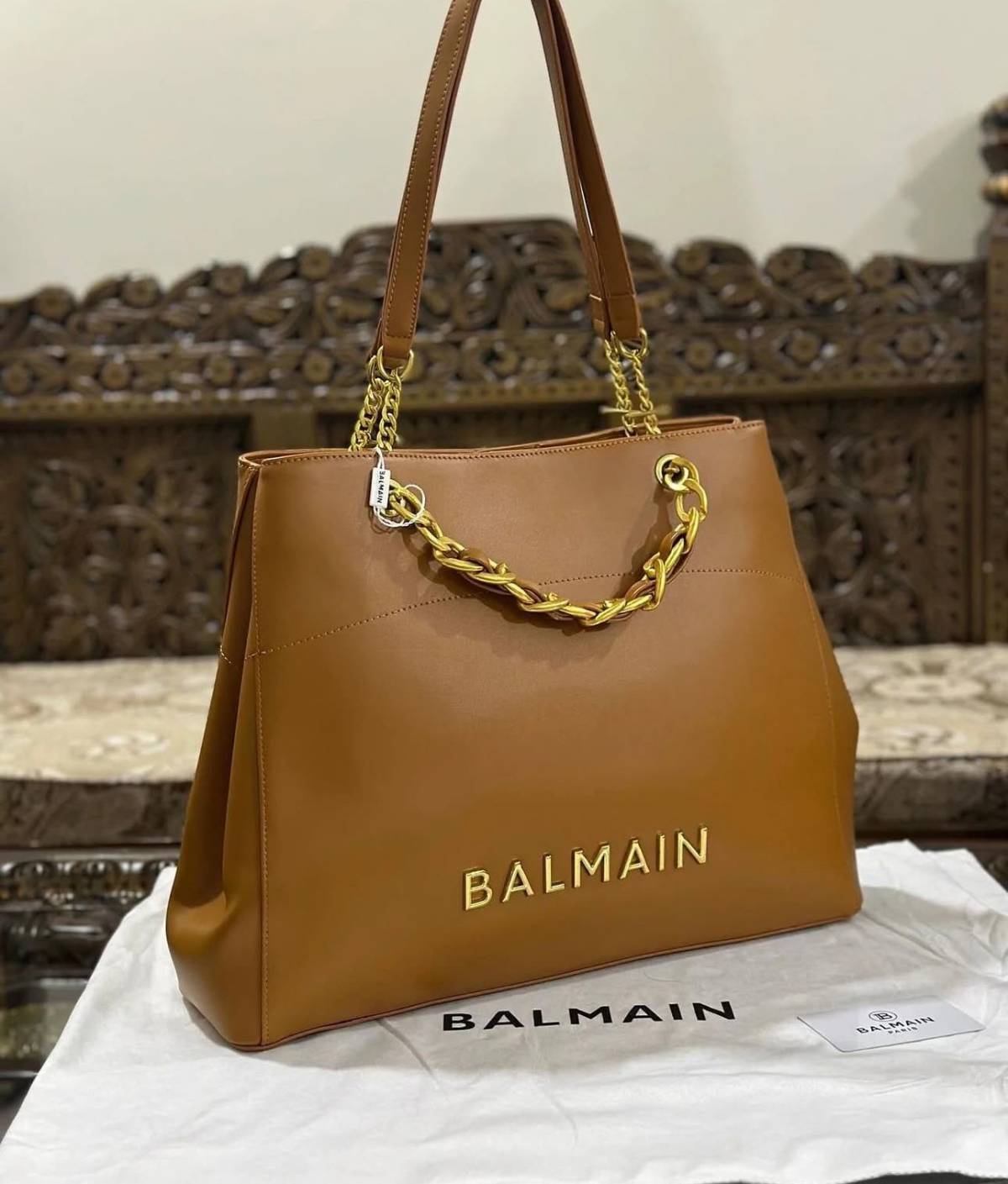 Balmain Premium Brown Tote Bags-0