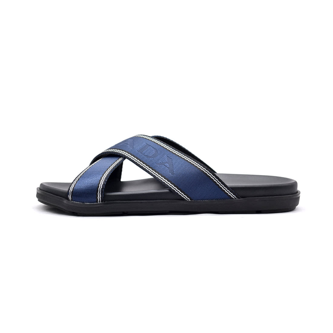 Prada Black/Blue Saffiano leather Crisscross Flip-flops-1