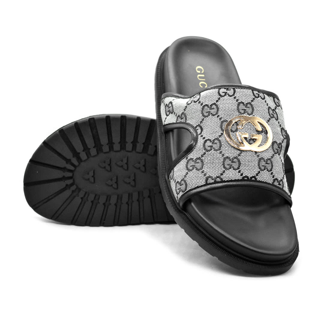 Gucci GG Canvas Grey Mens Flip-flops-5
