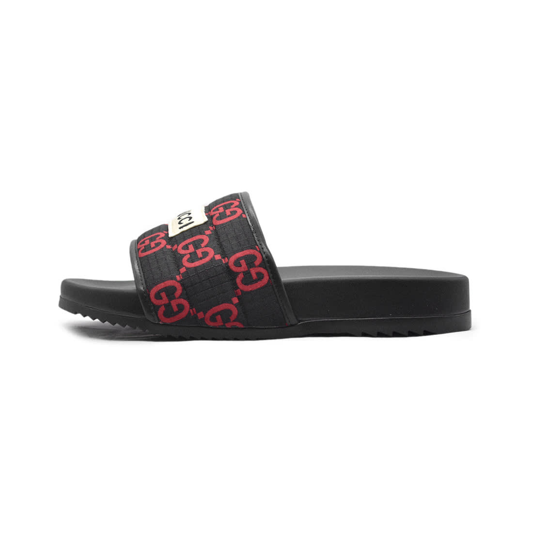 Gucci GG Canvas Black/Red Mens Flip-flops-1
