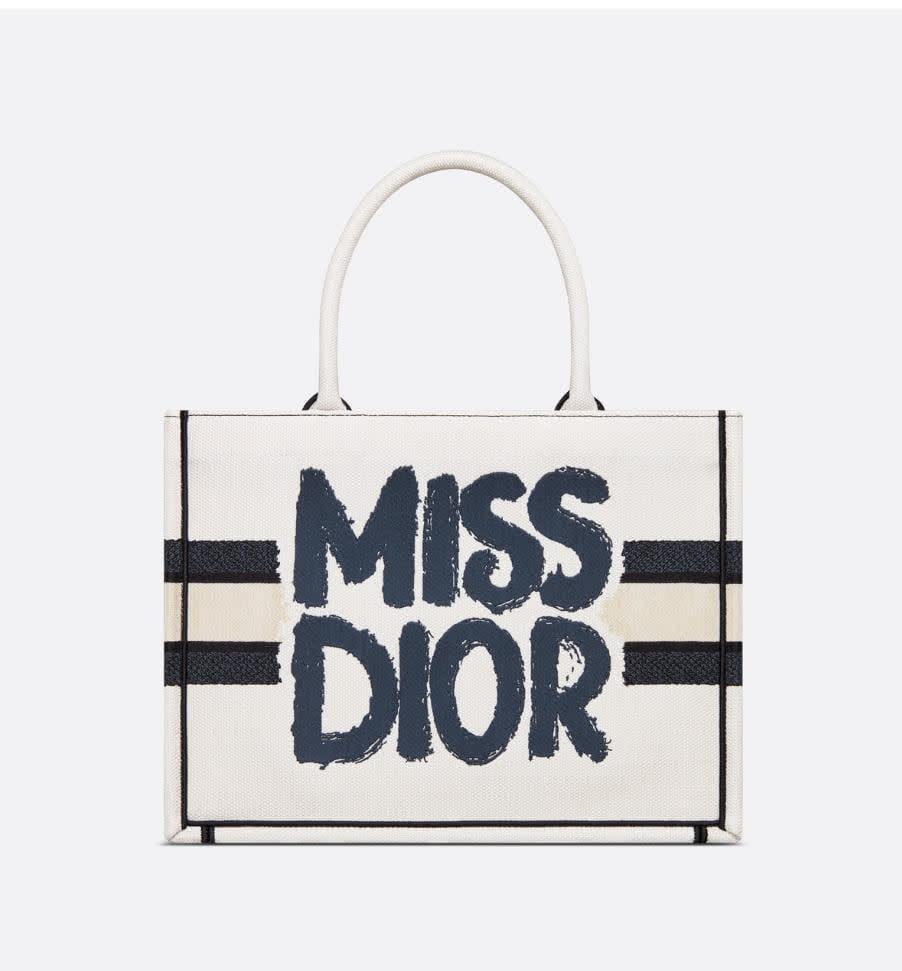 Dior Medium Book White Tote Bag-0