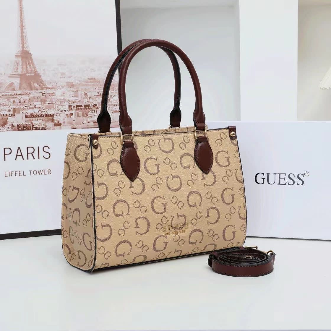 Guess Oak Park Beige Tote Bag-0